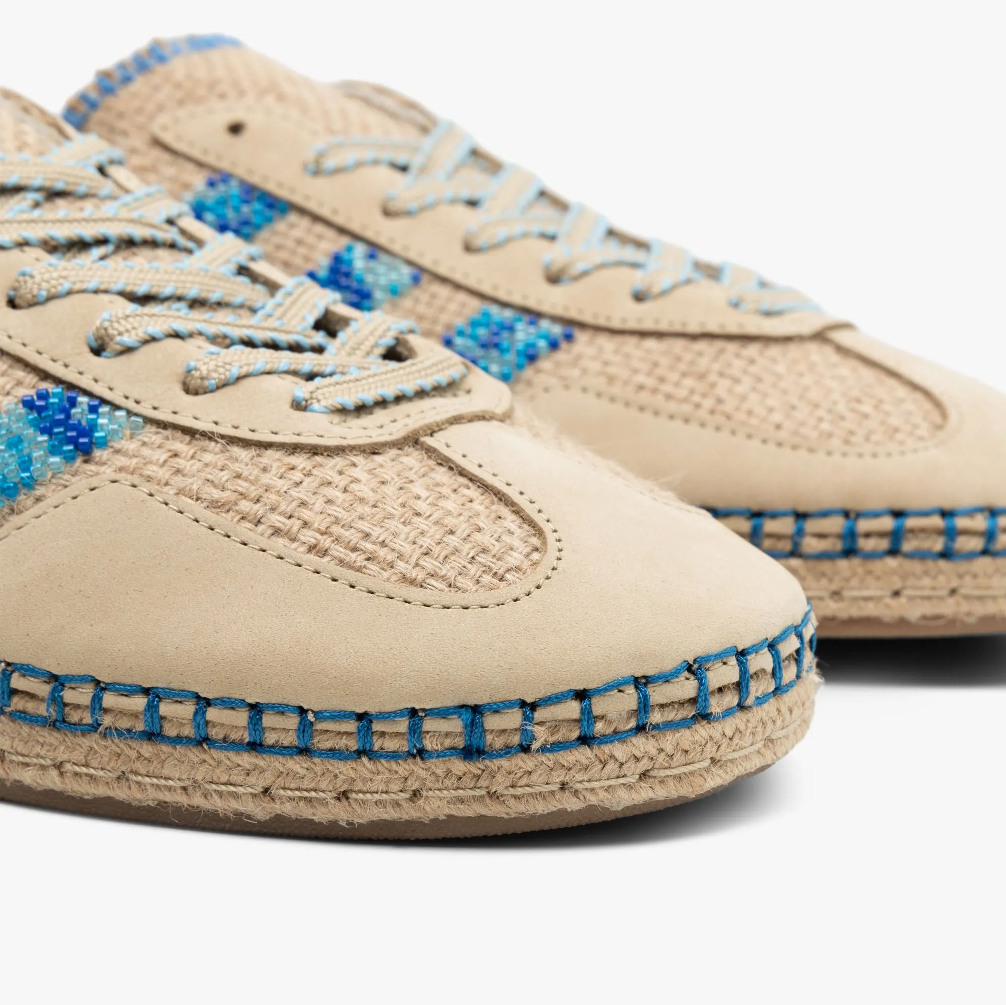 adidas Originals x CLOT Gazelle by Edison Chen Linen Khaki / Light Blue - Bluebird