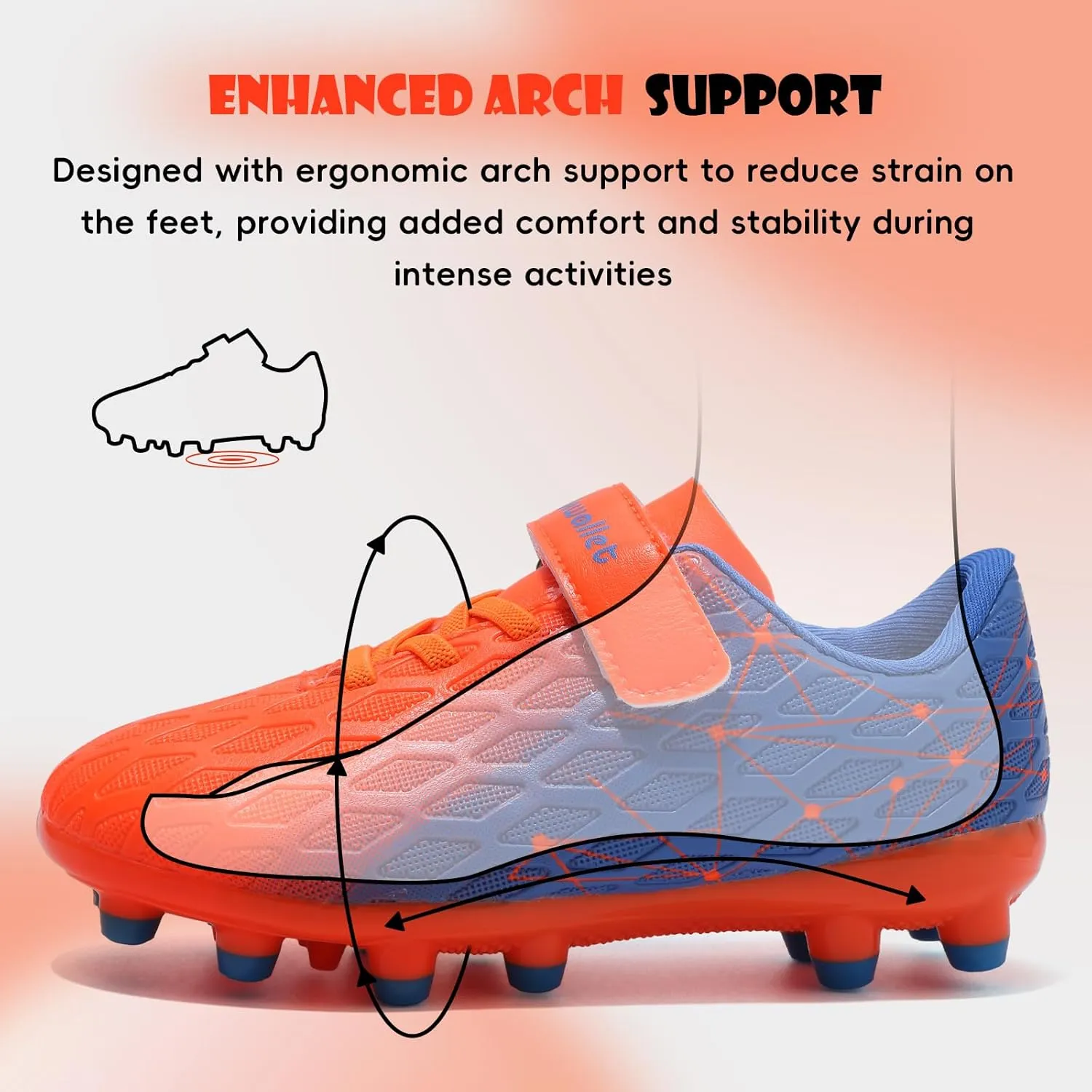 Kids Soccer Cleats Boys Girls Athletic Football Shoes for Unisex