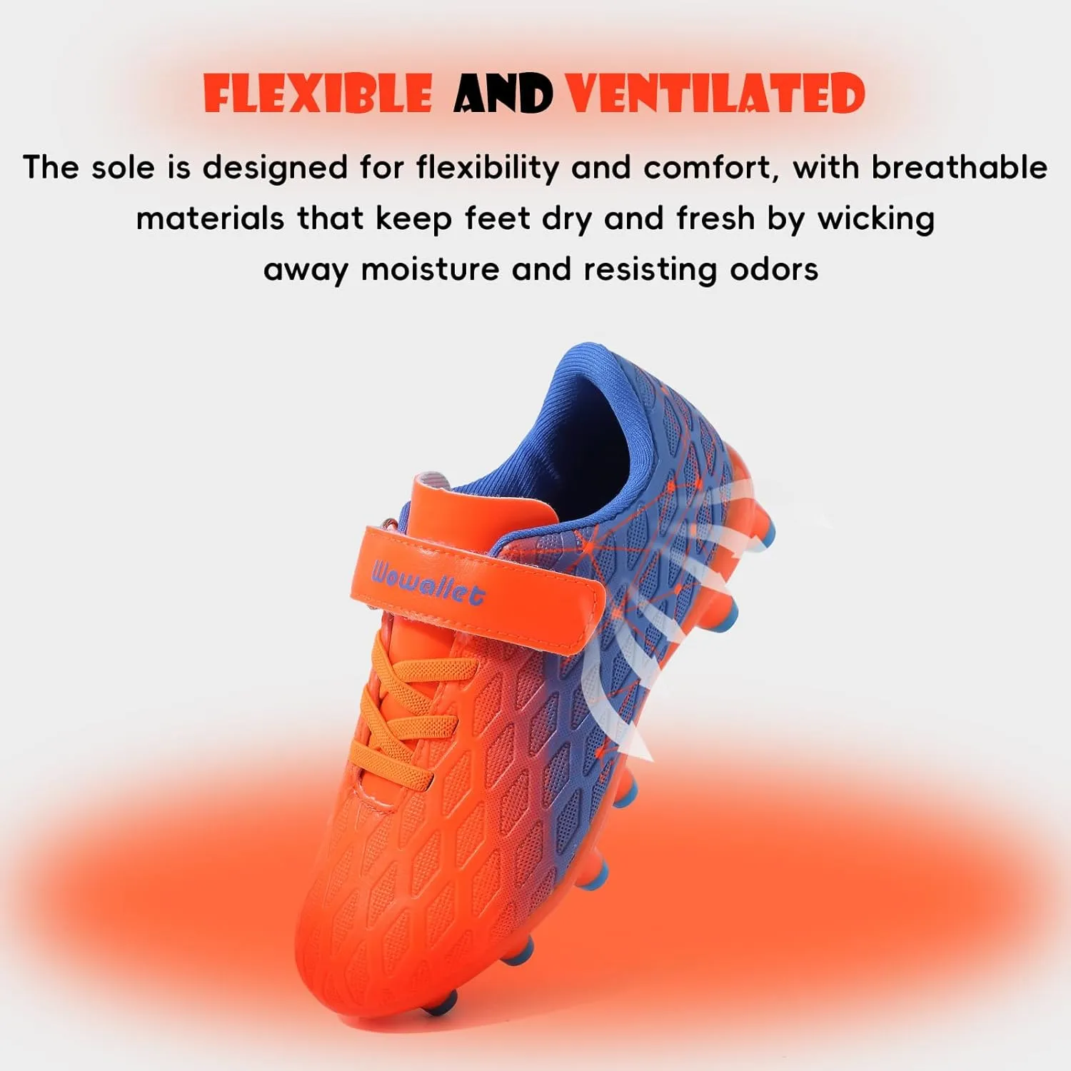 Kids Soccer Cleats Boys Girls Athletic Football Shoes for Unisex