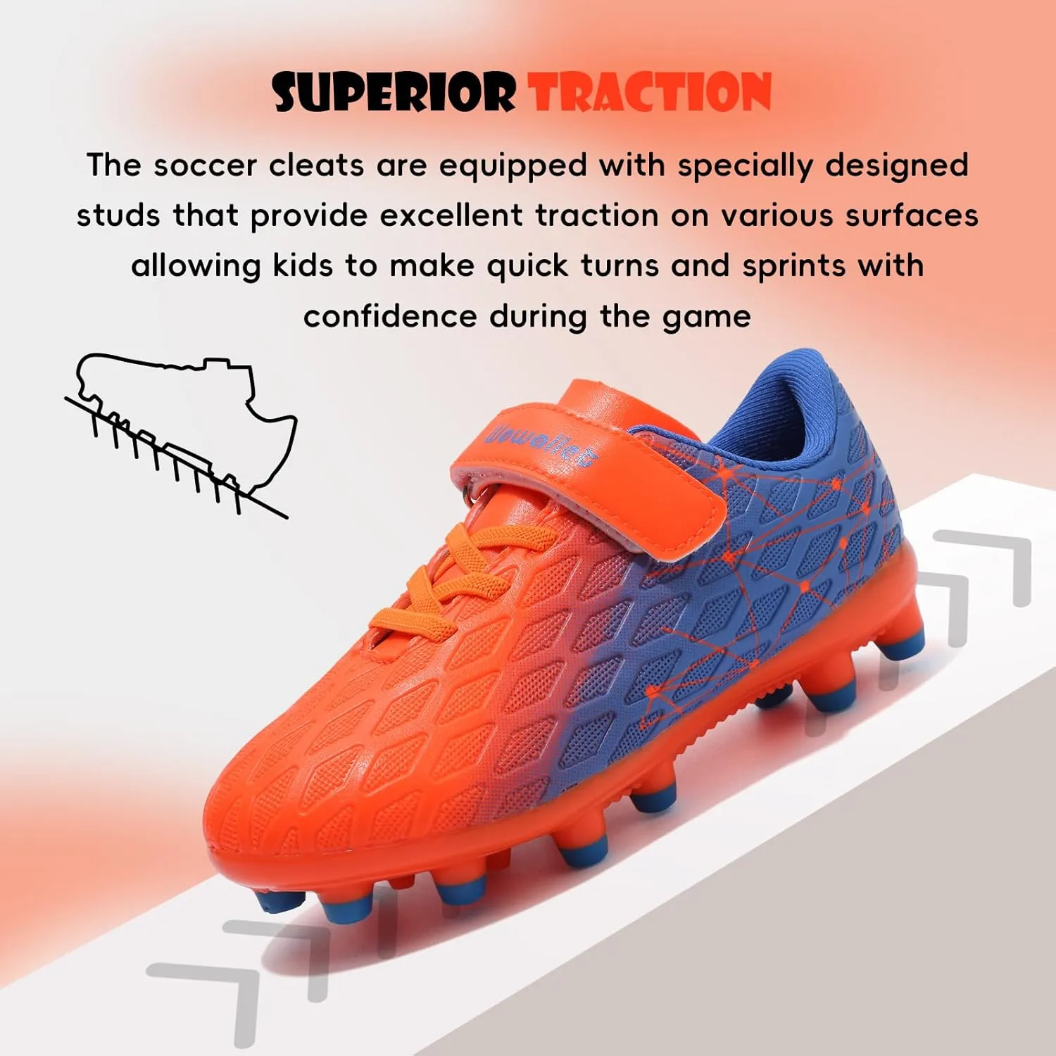 Kids Soccer Cleats Boys Girls Athletic Football Shoes for Unisex