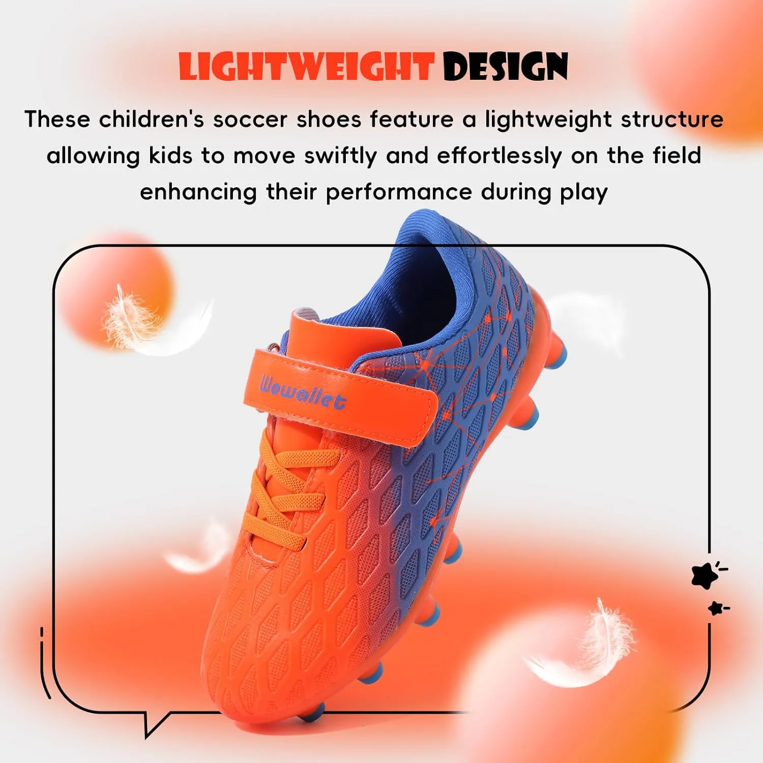 Kids Soccer Cleats Boys Girls Athletic Football Shoes for Unisex