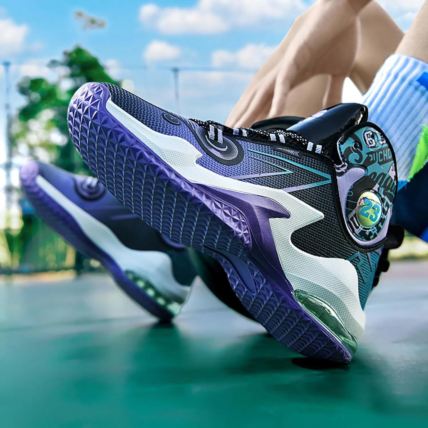 Men's Basketball Shoes,Air Cushioned Sole Provides Adequate CushioningArch Support High Top Basketball Shoes,Daily Training Shoes,Combat Basketball Shoes,Indoor and Outdoor Basketball Shoes