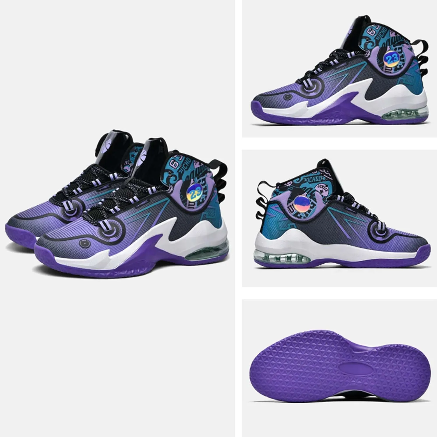 Men's Basketball Shoes,Air Cushioned Sole Provides Adequate CushioningArch Support High Top Basketball Shoes,Daily Training Shoes,Combat Basketball Shoes,Indoor and Outdoor Basketball Shoes