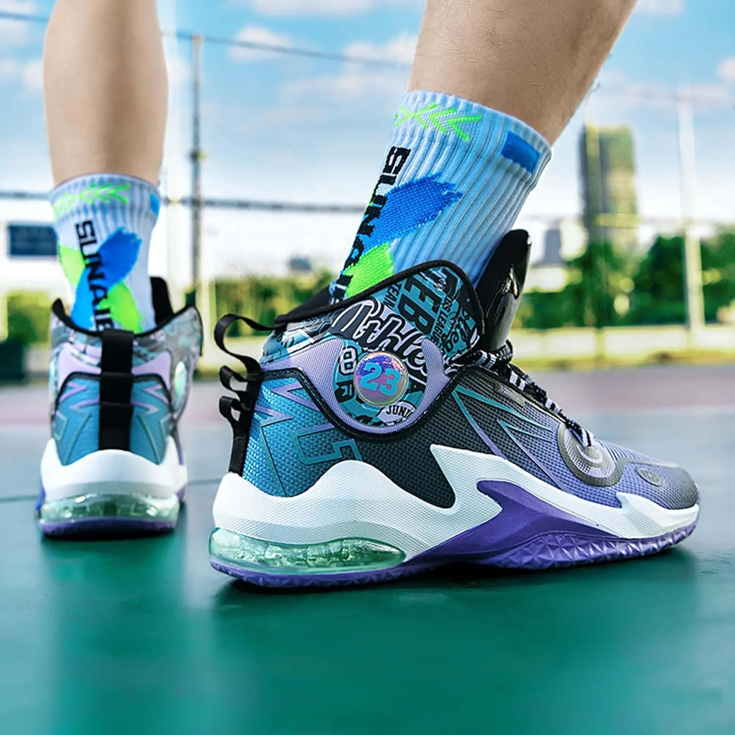 Men's Basketball Shoes,Air Cushioned Sole Provides Adequate CushioningArch Support High Top Basketball Shoes,Daily Training Shoes,Combat Basketball Shoes,Indoor and Outdoor Basketball Shoes