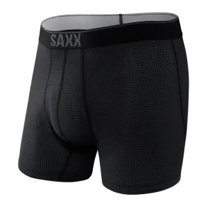 Saxx Men's Quest Quick Dry Mesh Boxer Brief w/Fly Black II