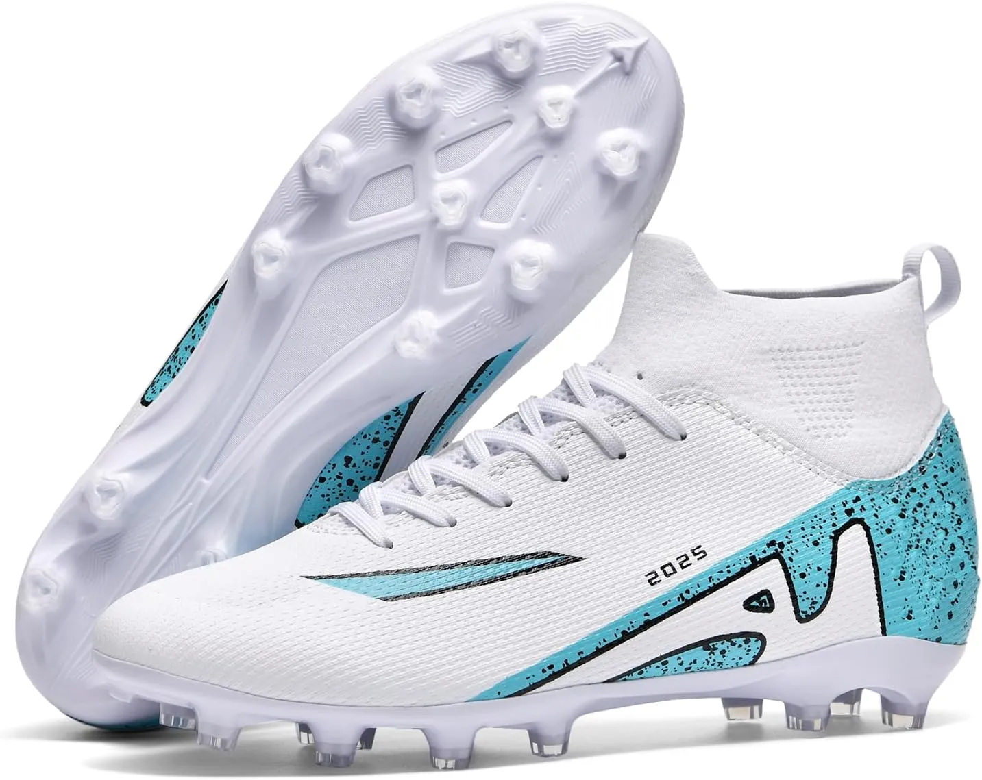 UYO Boys' Soccer Shoes Kids Firm Ground Soccer Cleats Girls Turf Shoes Outdoor Trainning Shoes High Top Youth Football Shoes