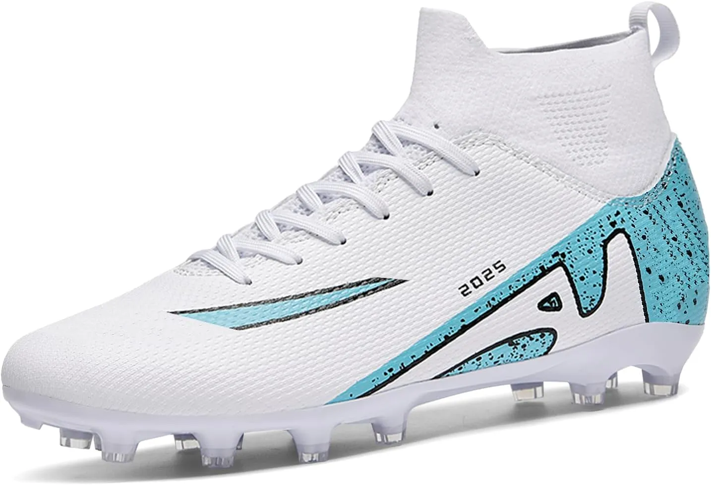 UYO Boys' Soccer Shoes Kids Firm Ground Soccer Cleats Girls Turf Shoes Outdoor Trainning Shoes High Top Youth Football Shoes