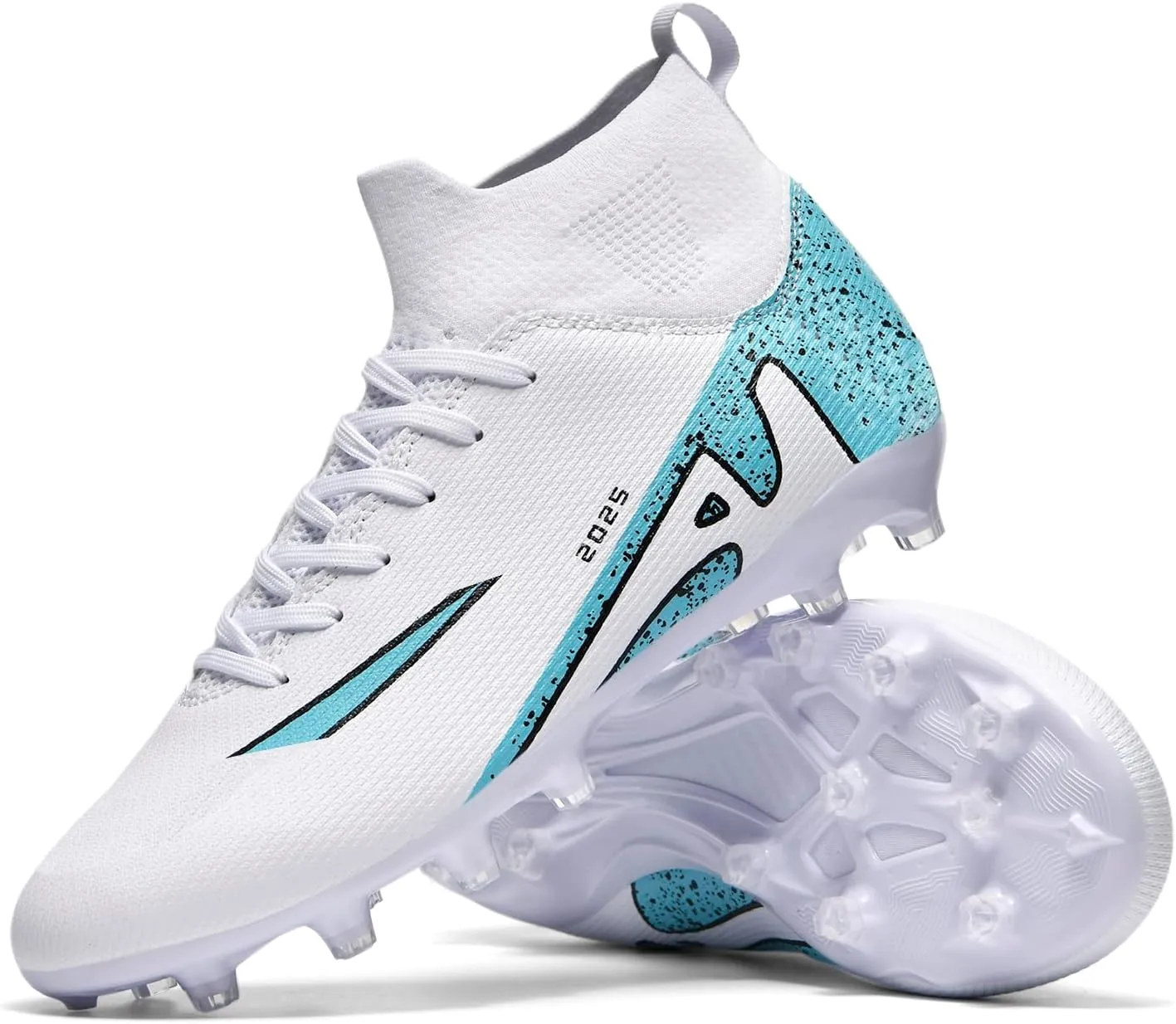 UYO Boys' Soccer Shoes Kids Firm Ground Soccer Cleats Girls Turf Shoes Outdoor Trainning Shoes High Top Youth Football Shoes