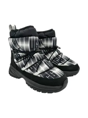 Women's All Over Printed Snow Ankle Boots,Black