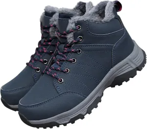 Work Boots for Men Waterproof Hiking Sneakers Shoes with Fur Lined Workout Shoes for Women Insulated Winter Outdoor Botas Waterproof Non Slip Hike Grounded Footwear